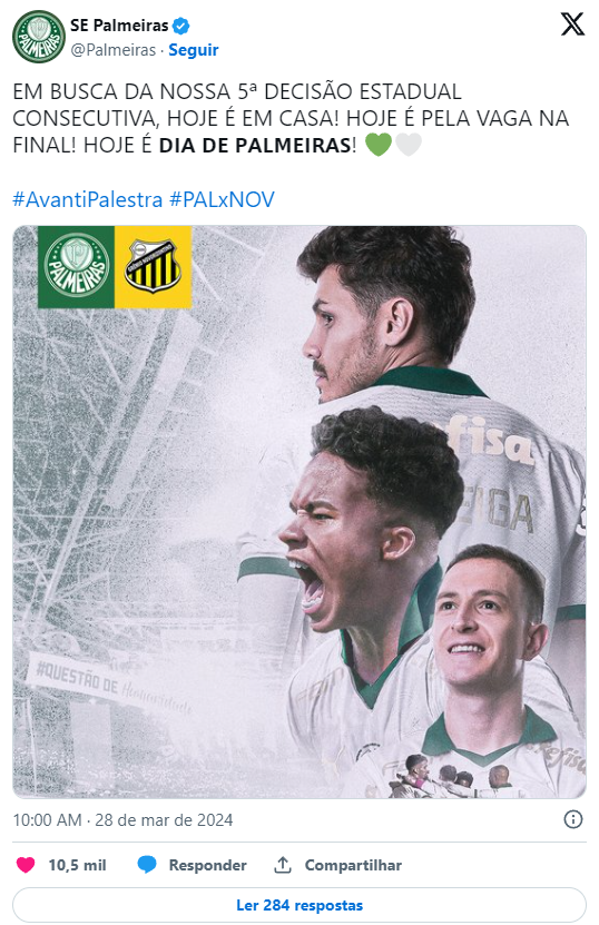 Casas de apostas apontam amplo favoritismo do Palmeiras na semifinal do Paulistão